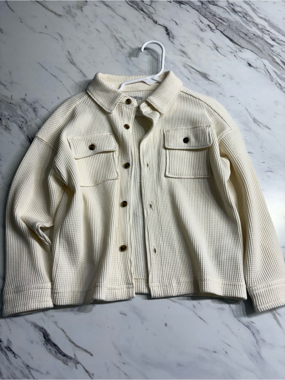 Carter's Cream Knit Button-Front Shirt Jacket